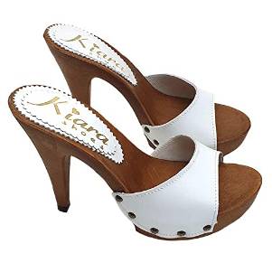 high heel wooden clogs